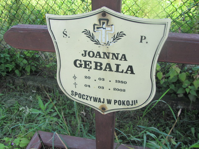 Joanna Gębala 1980 Buczkowice - Grobonet - Wyszukiwarka osób pochowanych